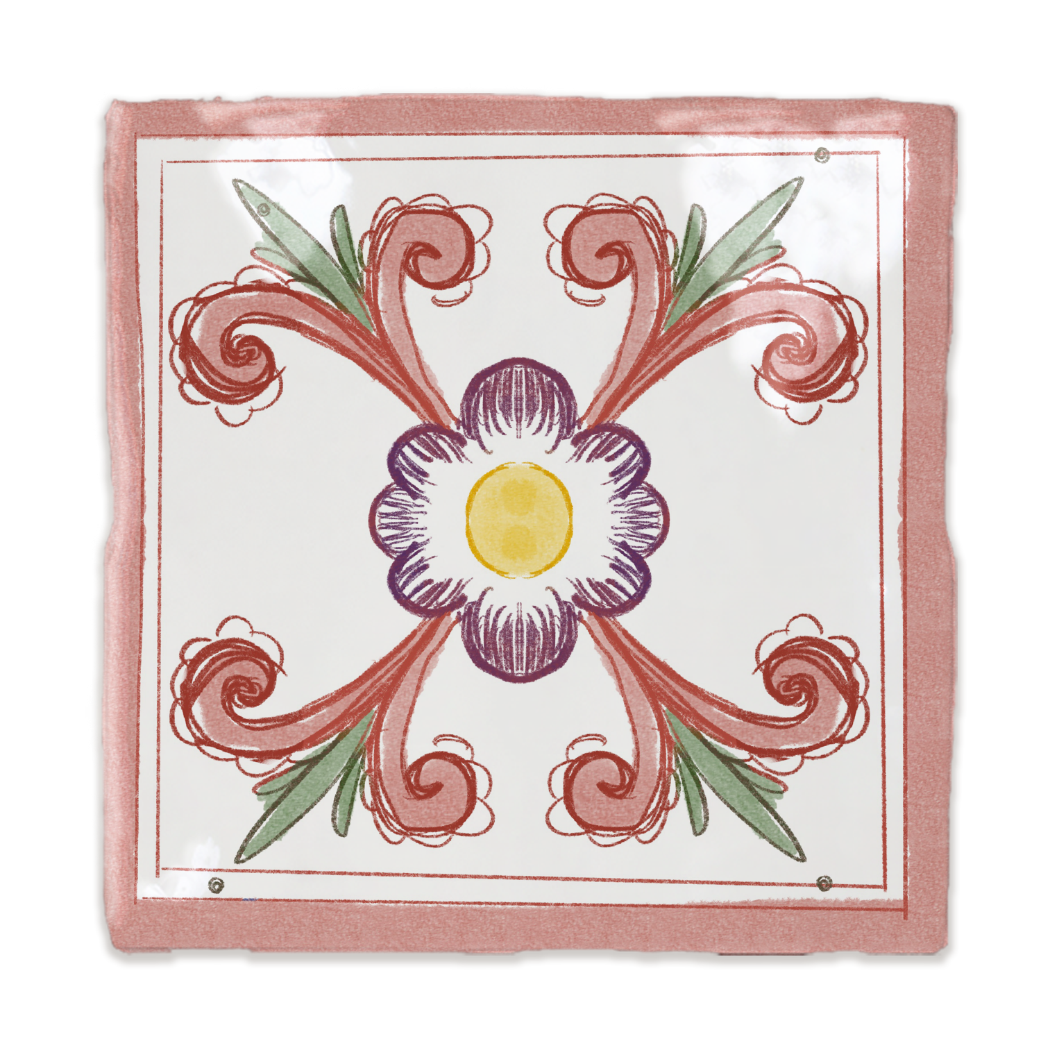 Azulejo Perú Ayacucho polícromo