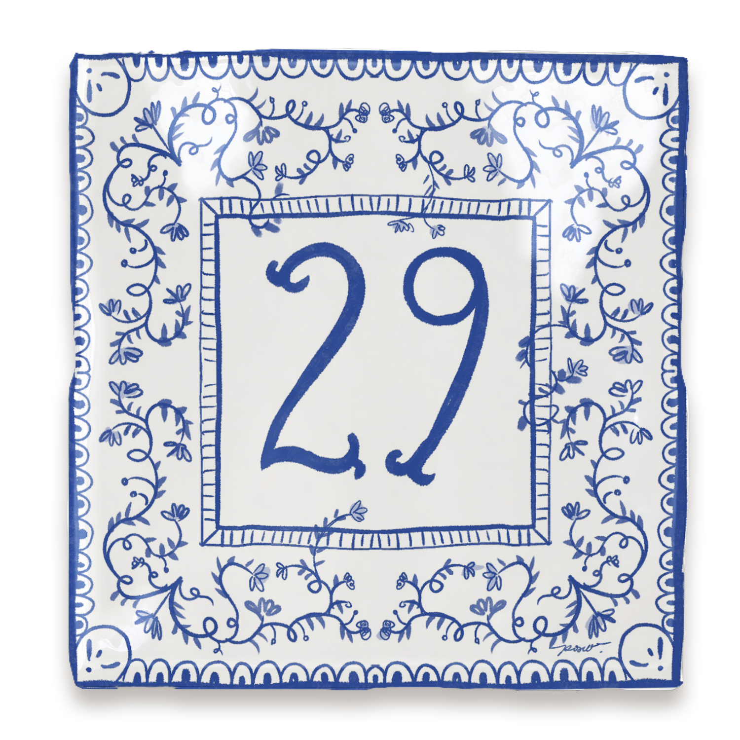 Azulejo Clara - Placa con número