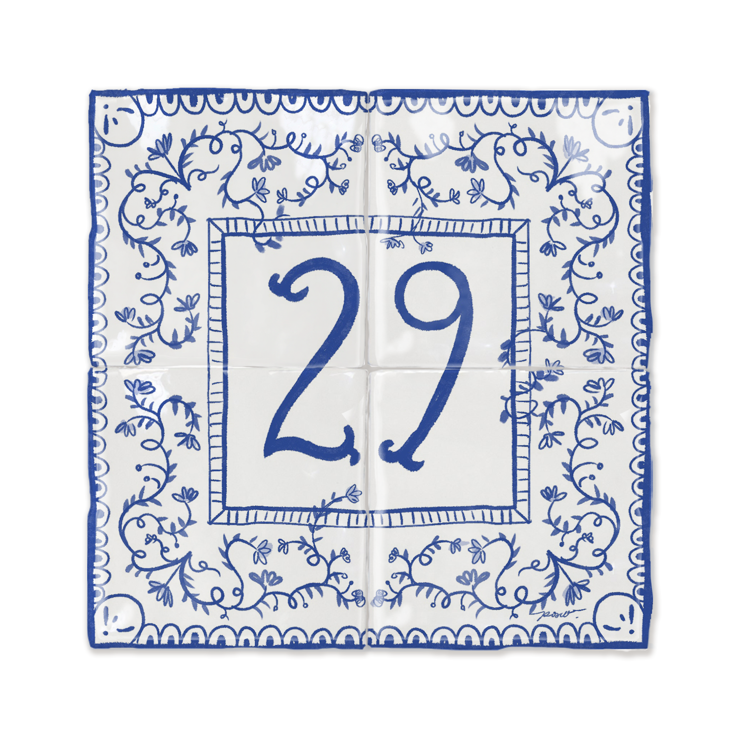 Azulejo Clara - Placa con número