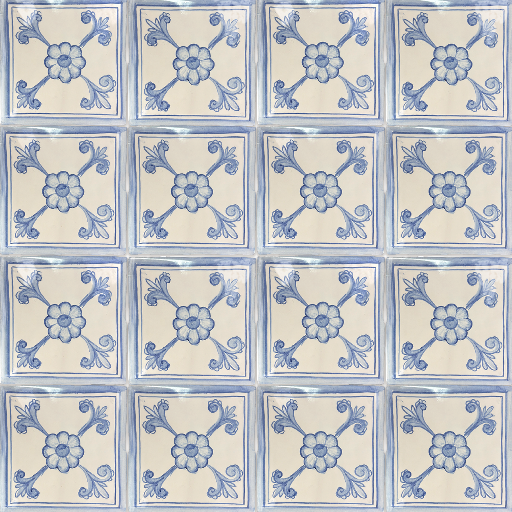 Azulejo Perú Ayacucho monócromo