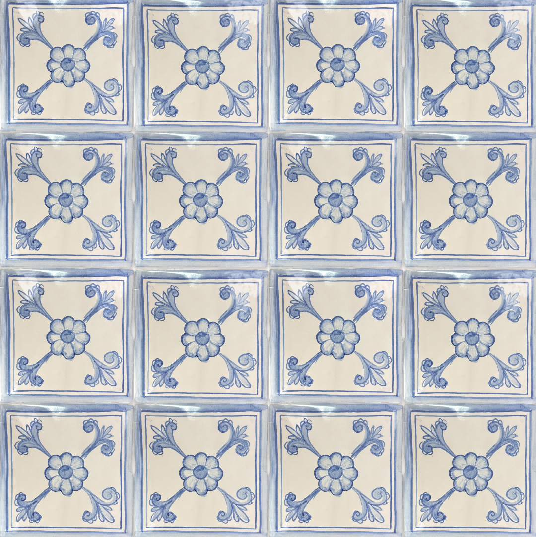 Azulejo Perú Ayacucho monócromo