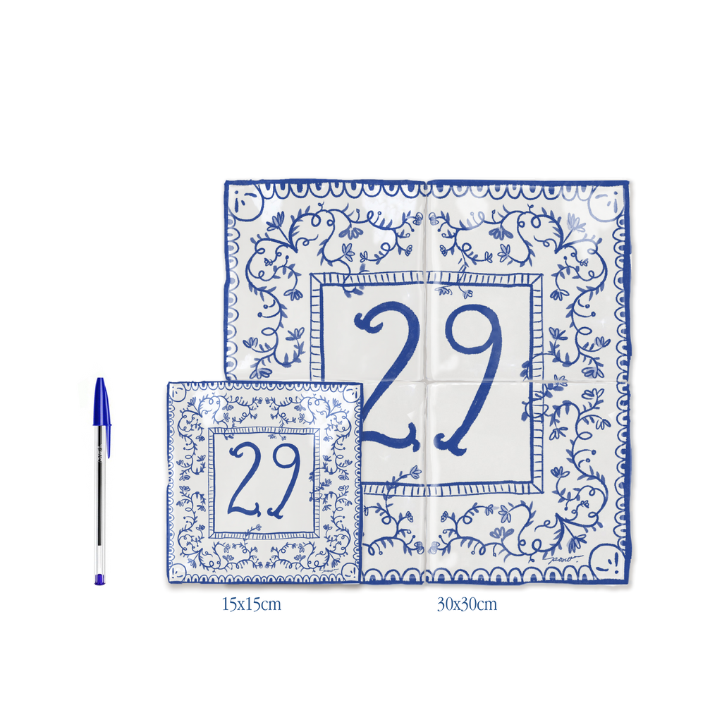 Azulejo Clara - Placa con número