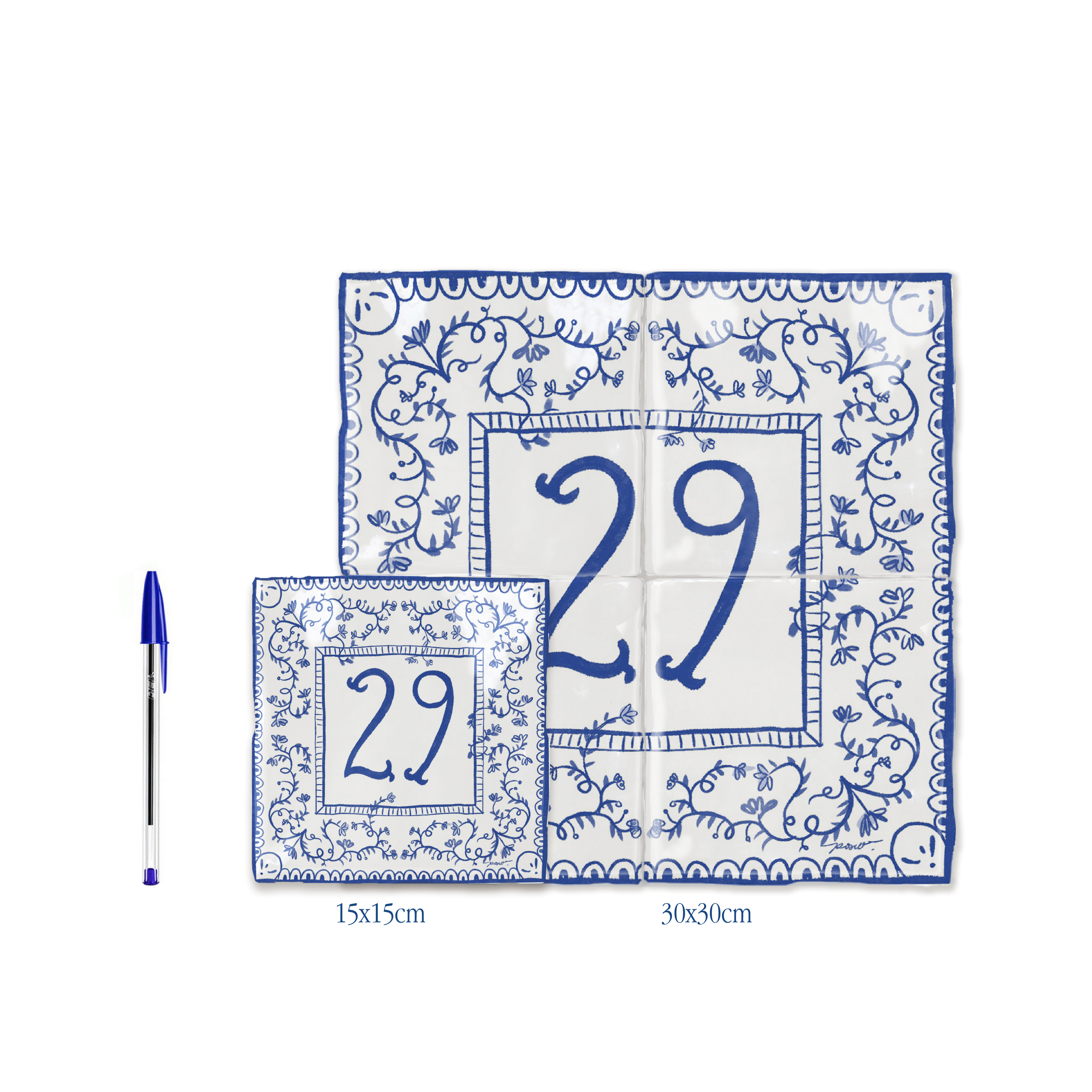Azulejo Clara - Placa con número